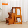 Solid Wood Household Multifunctional Folding Ladder Chair Indoor Climbing Ladder Dual-use Three-step Four-step Ladder Stool