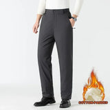 New Business Casual Suit Pants Men Graphene Self-heating Outdoor Winter Padded Warm Knee Pants Windproof Lambswool Plus Size 6xl