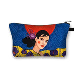 Fashion Lady Painting Print Cosmetic Bag Woman Portable Travel Makeup Storage Bags Afro Girl Cosmetic Case Lipstick Holder Bag