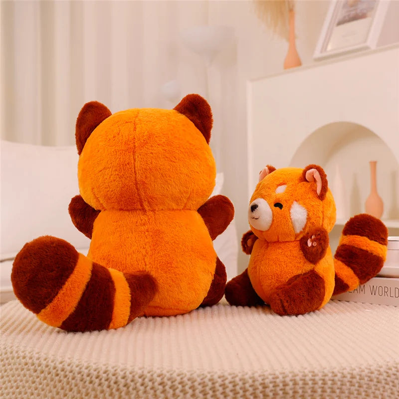 New Stuffed Anime Figure Doll Turned Red Panda Plushie Doll Fluffy Hair Red Raccoon Animals Hug Throw Pillow Kids