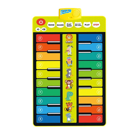 Kids Musical Piano Mat Duet Keyboard Play Mat Double Row Floor Piano with 8 Instrument Sound Dance Pad Montessori Educatinal Toy