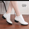 Dance Breathable Shoes Female Sailor Net Sports Shoes Woman Top Layer Modern Dance Jazz Cowhide Square Soft Sole Sneakers