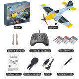 JIKEFUN RC Airplane 2.4GH 4CH 150mm Z61 Wingspan 3-Axis One Key U-Turn Aerobatic Xpilot Stabilization System EPP Rc Plane Toys