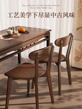 Solid Wood Backrest for Dining Chair Dining Table Commercial Simple Retro Mid-Ancient Italian Style Conference Chair