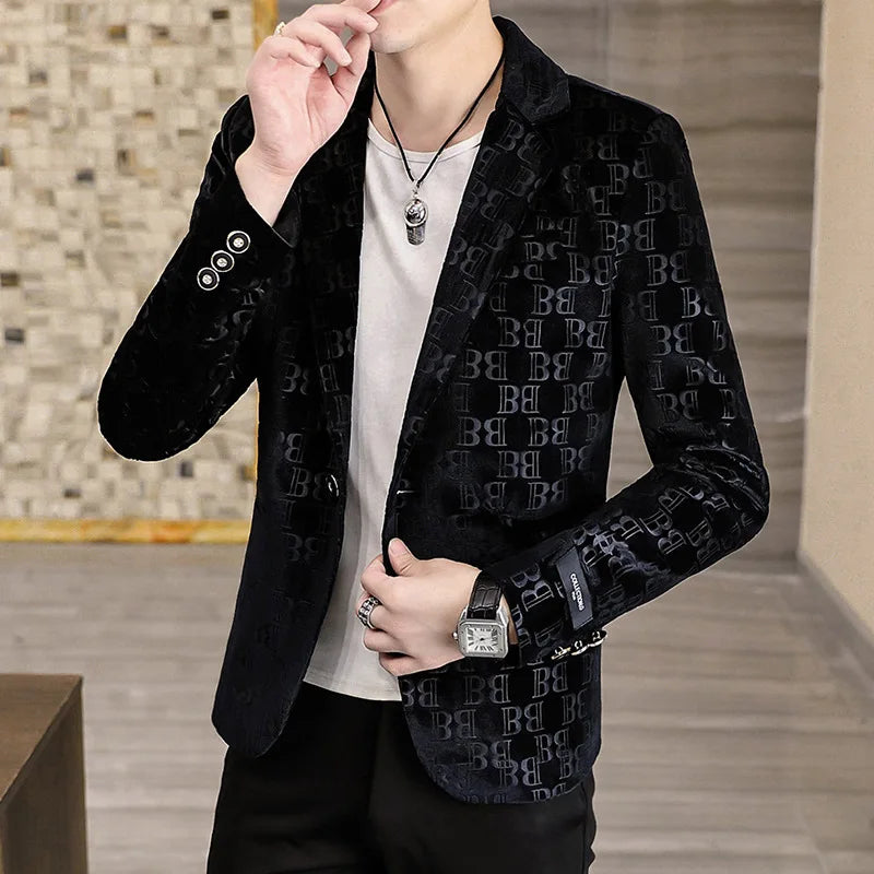 2023 New Four Seasons Casual Small Suit Men's Youth Slim Fit Suit Fashion Top Coat Men's Wear