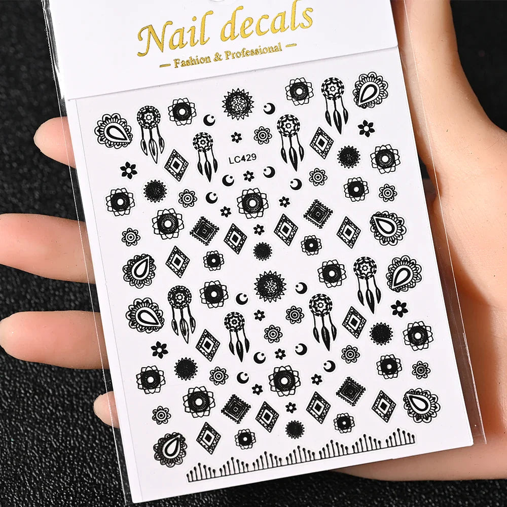 3D Gold Sun/Moon/Star Bronzing Nail Art Sticker 8*10cm Laser Star Moon Design Nail Decal Gold Silver Self-Adhesive Slider &*&