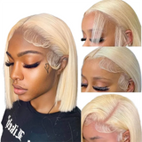 Blonde Bob Wigs Straight Short Human Hair 613 HD Lace Front Wigs Natural Hairline Pre Plucked Short Bob Wigs for Black Women