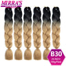 24inch Jumbo Braids Synthetic Hair For Box Braid Ombre Braiding Hair Extensions Three Tone Black Brown Blue Pink Mirra’s Mirror