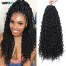 Goddess Locs Crochet Hair Curly Ends Synthetic Faux Locs Braids for Women Ombre Dreadlocks Pre-looped Braiding Hair Extensions