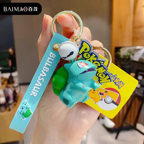 Pokemon Keychain Anime Figures Pikachu Cartoon Key Chain Charmander Psyduck Fashion Bag Keyring Pendant Accessories Toy Kid Gift