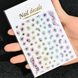 3D Gold Sun/Moon/Star Bronzing Nail Art Sticker 8*10cm Laser Star Moon Design Nail Decal Gold Silver Self-Adhesive Slider &*&