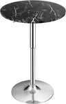 Giantex Round Pub Table Height Adjustable, 360° Swivel Cocktail Pub Table with Sliver Leg and Base for Home, Office Bar Table