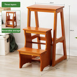 Step Stool Solid Wood Folding Ladder Chair Home Three-step Climbing Multifunctional Ladder Indoor Pedal, Foot Rest Stool