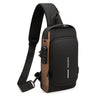 Anti-theft Tape Bag Portable Backpack with USB Charging Port Male PU Shoulder Outdoor Sports Crossbody Bag Men Fashion Chest Bag