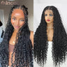 Boho Braided Lace Frontal Wig Wave Curly Goddess Locs Lace Front Braided Wig Pre-plucked With Baby Hair Synthetic Box Braids Wig