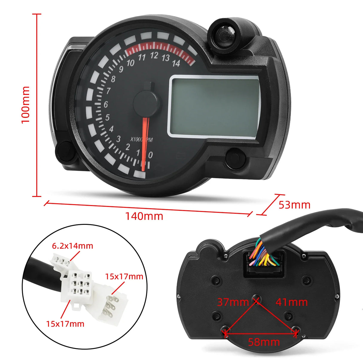 2023 Universal LCD Digital Motorcycle 7Colors Speed Gauge Meter MAX 299KM/H Dashboard New RX2N Odometer Speedometer Instrument