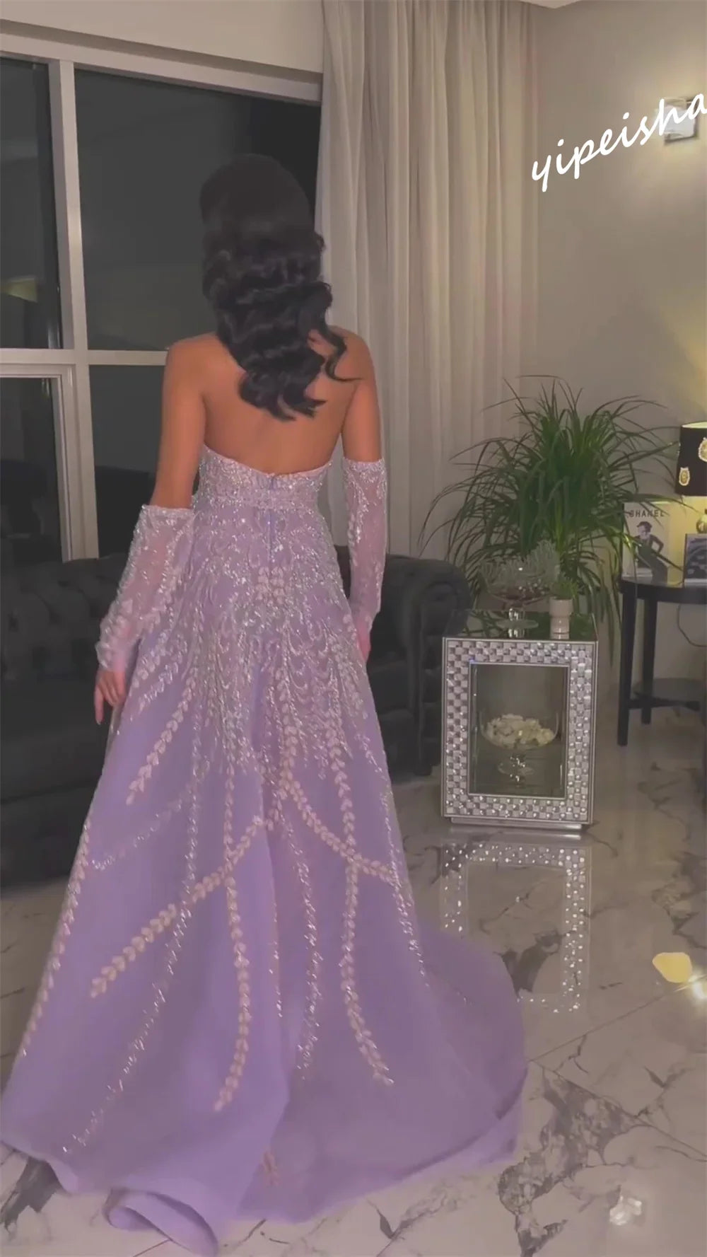 Prom Dress Saudi Arabia Exquisite Strapless A-line Floor Length Es Rhinestone Organza Customized Dresses