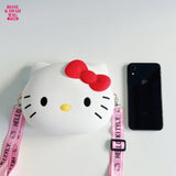 Hello Kitty Bag Kawaii Cartoon Shoulder Bag Silicone Waterproof Mini Coin Purse Cute Hello Kitty Crossbody Bag for Children Bag