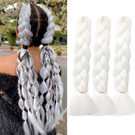 Jumbo Braids Hair Extension 24 inches 3 Pcs/Lot Synthetic YAKI Textured Braided Hairpiece For Twist Box Crochet Braiding Hair