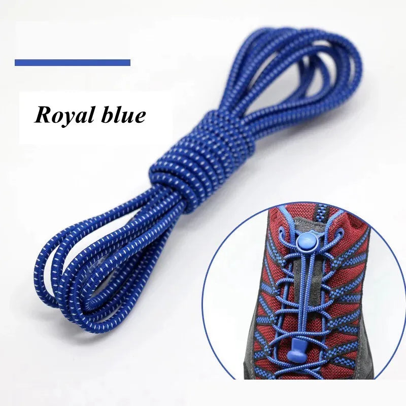 1 Pair 22 Colors Elastic Shoelaces Round Locking No Tie Shoe Laces Kids Adult Quick Lazy Laces Rubber Sneakers Shoelace T1