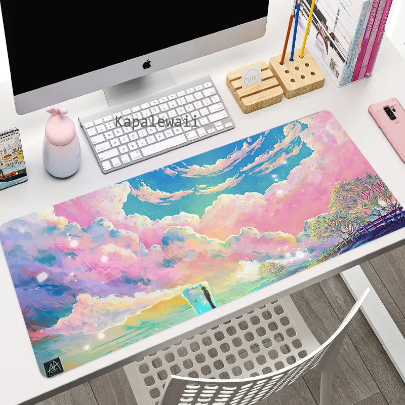 Kawaii Gaming Mouse Pad Large Mousepad Computer Game Keyboard Laptop Mouse Mat 400x900 Anime Desk Mats Play CS GO LOL Mause Pad