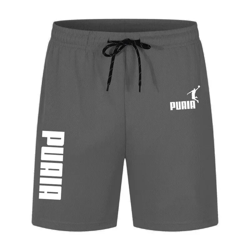 Men's Breathable Polyester Tracksuits Elastic Drawstring Gym Fitness Shorts Running Sport Shorts 2 Seasons New Shorts for Men