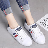 2024 Women's Genuine Leather Sneakers Women Casual Fashionable Sports Shoes Vulcanized White Flat Shoe Ladies White Sneakers