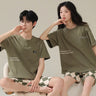 Summer 3XL Short Pajama Sets Couples Short Pants Cartoon Bear Sleepwear Women's Pajamas Lounge Men Home Pijama Mujer Hombre