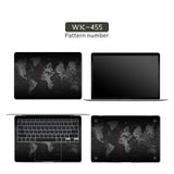 Black Geometry Cover Laptop Skin Stickers Notebook Film Vinyl Sticker 12"13.3"14"15.6"17"for HP/Macbook/Acer/Msi Decorate Decal