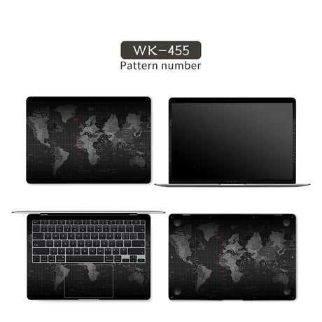 Black Geometry Cover Laptop Skin Stickers Notebook Film Vinyl Sticker 12"13.3"14"15.6"17"for HP/Macbook/Acer/Msi Decorate Decal