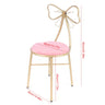 Luxury Minimalist Makeup Vanity Stool Butterfly Backrest Chair w/Velvet Cushion for Bedroom Dining Room Deep Pink/Light Pink