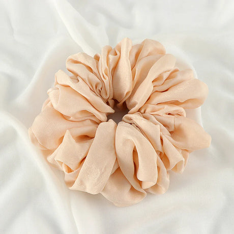 Big Size Shiny Chiffon Scrunchies for Muslim Women Custom Elastic Volumizing Oversized Neat Stitching Malaysian Bunch Hair Tie