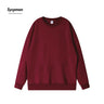 10.6oz 300gsm Cotton Pullover Sweater Men Solid Color Long Sleeve Round Neck Hoodless T-shirt Spring Autumn Coat Women