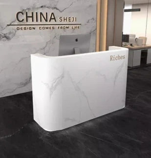 White Small Reception Desk Luxury Office Executive Shop Reception Counter Front Pulpito Escritorio Bar Furniture Counter LJ50RT