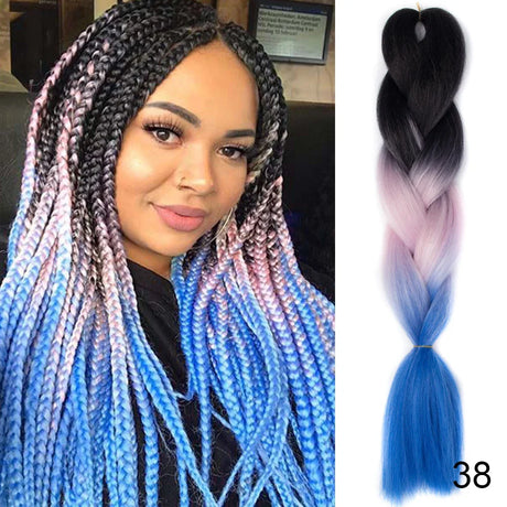 24Inch Synthetic Hair Extensions for Braids 100g/pc Jumbo Braiding Hair Kanekalon Colored Hair Pre Stretched Yaki Jumbo Braids