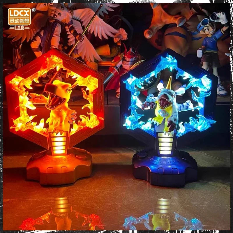 Adventure Animation Anime Figure Digimon Derivatives Agumon Gabumon Night Lamp Kawaii Light Desktop Decoration Christmas Gift