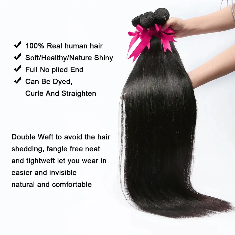 Wigirl 30 40 42 Inch Bone Straight Human Hair Weave Bundle Brazilian Remy Hair Weave Brazilian Hair Weave Remy Hair Extensions