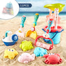 Kids Beach Toys Summer Water Play Sand Bucket Shovel Silicone Sandbox Cube Accessories Bag Outdoor Sea Game For Children Gifts