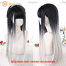 MEIFAN Synthetic Long Straight Lolita Wig with Bangs Wig Girl Cute Mixed Black Red Blonde Cosplay Party Halloween Harajuku Wig