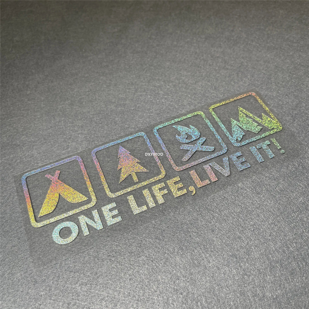 One Life Live it Camping Outdoor Enthusiast Car Sticker Wild Survival Quadruple Decal for Vehicle Auto Window Tail Body