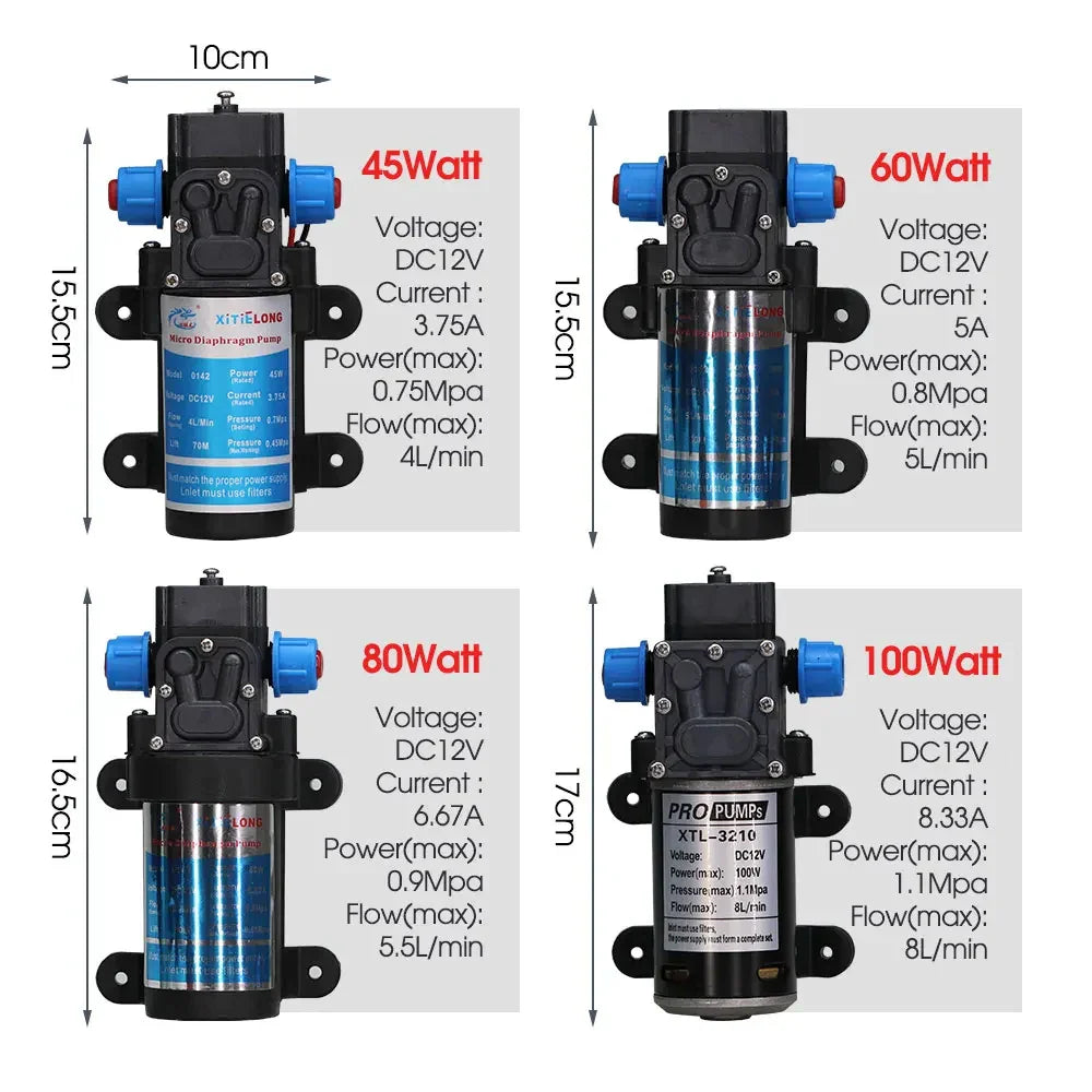 30-5M Garden Adjustable Brass Nozzle Misting Watering System 45/60/80/100W Self-Priming Pump Automatic Cool Irrigation Equipment