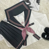 JK uniform suit Japanese college style sweet long and short-sleeved sailor suit pleated skirt Fashion School Uniform