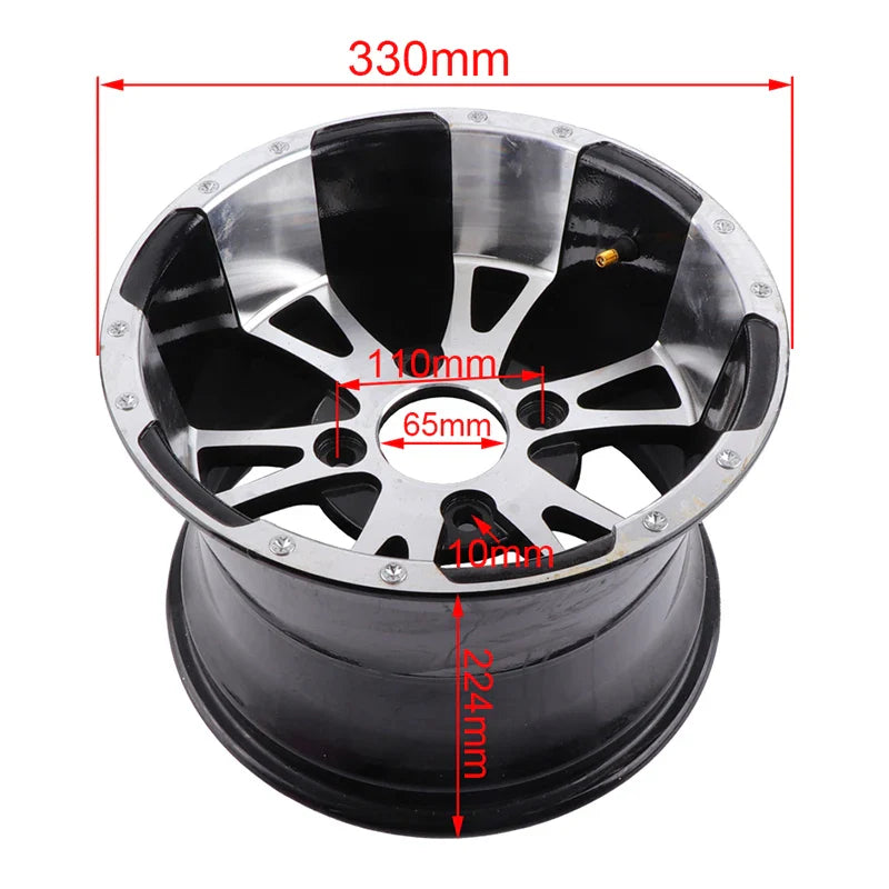 ATV parts 12 inch aluminum alloy front and rear wheels suitable for four-wheel kart UTV all-terrain vehicle 12-inch tires