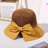 Foldable Wide Brim Floppy Girls Straw Hat Sun Hat Beach Women Summer Hat UV Protect Travel Cap Lady Cap Female Bucket Hat