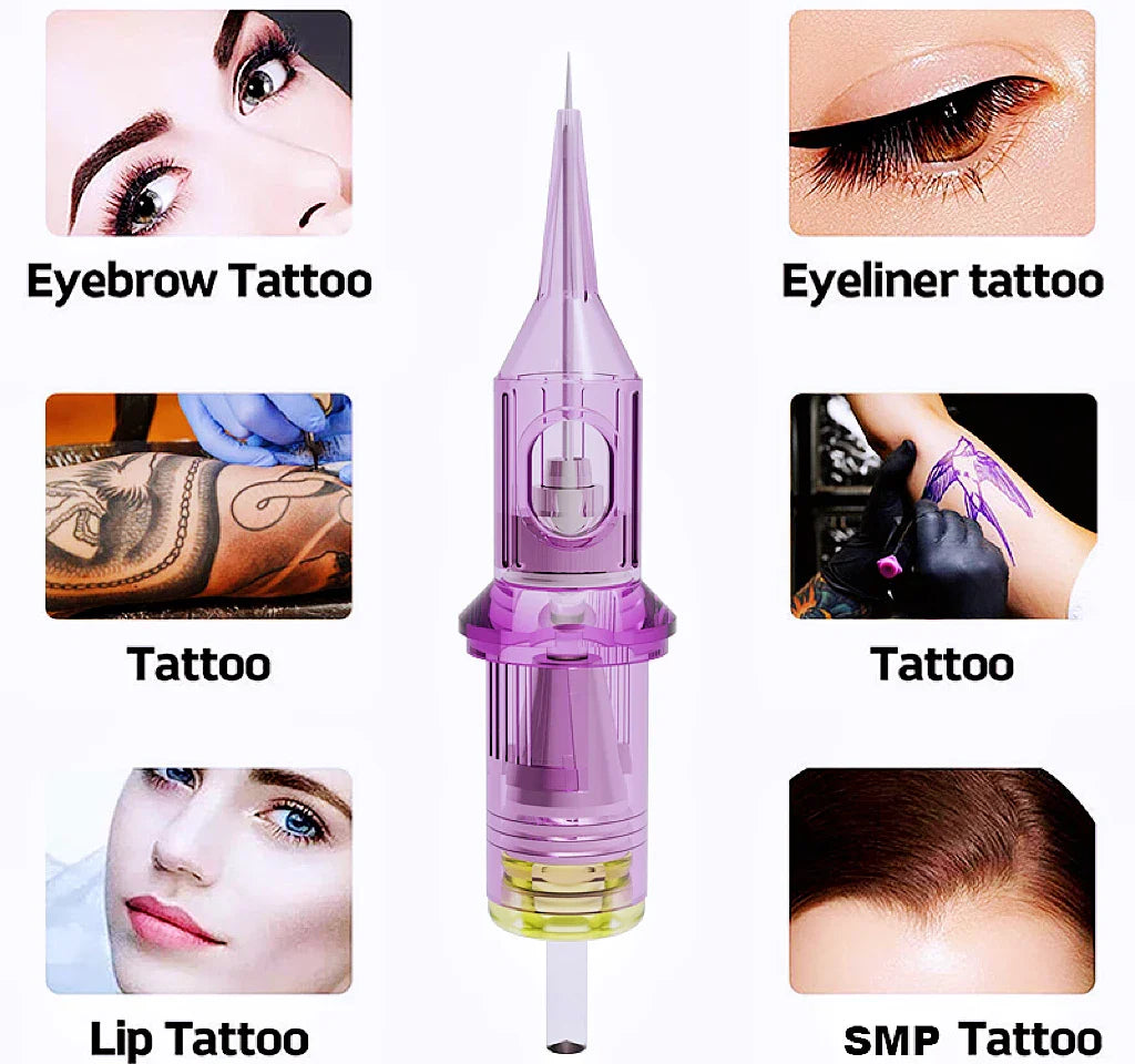 BIGWASP Purple Cartridge Tattoo Needles RM Professional Disposable Sterilized Safety Tattoo Needles for PMU Machine 20pcs/lot