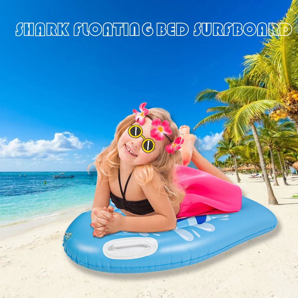 Surfing Floating Mat with Handles PVC Paddle Surfboard Foldable Heavy Duty Soft Body Board High Density for Water Sports