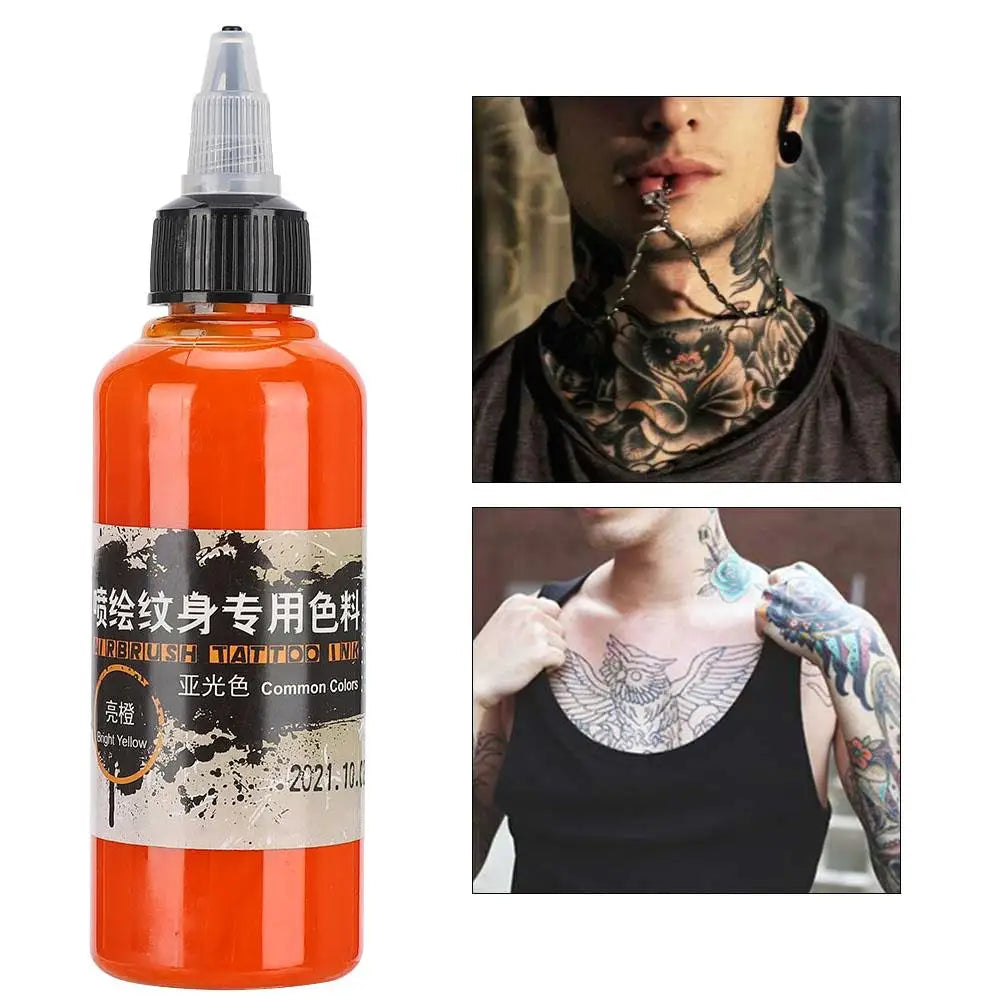 100ml Disposable Temporary Tattoo Ink Airbrush Pigment - Matte Colored Drawing Paint for Microblading and Permanent Tattooing