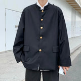 Japanese College Uniform Jacket Stand-up Collar Suit Jacket Top Men's Spring Summer College Wind Trend Men Coat School Uniform