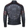 Black Embroidery Skull Motorcycle Leather Jackets 100% Natural Cowhide Moto Jacket Biker Leather Coat Winter Warm Clothing M219