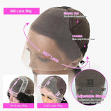 360 Lace Frontal Wig Brazilian Bone Straight 13x4 Transparent Lace Front Human Hair Wigs For Black Women Pre Plucked Bling